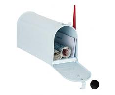 Relaxdays 10028065_49 Boîte aux Lettres US, Vintage, Compartiment à journaux américaine, Grand, 25x19x52,5 cm, Drapeau Rouge, Blanc, Acier, 1 élément