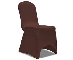 vidaXL 131413 Lot de 6 Housses de Chaise universelles en Tissu Marron Taille Unique