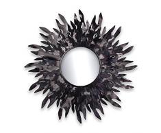 Arte Dal Mondo BM6024A Soleil Noir Cadre en métal avec Miroir, Sculpture Murale, réalisé Totalement à la Main avec des Techniques Artisanales, Multicolore, 94 x 8 x 94 cm