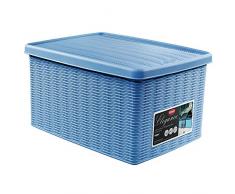 Stefanplast 2075898 Boîte de Rangement Elegance 29x39x21cm en Ciel Bleu Plastique