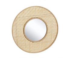 Dcasa Miroir Mural en Bambou pour décoration de la Maison Unisexe Adulte, Couleur Unique