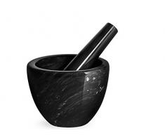 Home Mortier avec Pilon Noir, 10Â cm, marbre, Noir, 12Â x 12Â x 13Â cm