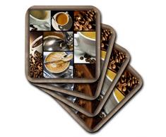 3dRose CST_28754_1 Dessous de Verre, Mutli-Colour, set-of-4-Soft