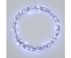 Guirlande 12 m, 120 microLED blanc froid, câble métal, lumières pour sapin de Noël, décorations, lumières de Noël