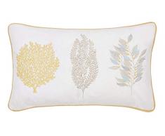 Sandson Home Coussin en Coton Motif varech Gris 50 x 30 cm