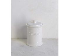 LUXE LODGE Bocal en céramique Blanche avec Bouchon hermétique Sucre, Unique