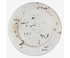 Better & Best Dessous de plat en fer peint, rond, 34 cm, couleur blanc vieilli rouille, dimensions 34 x 34 x 1 cm