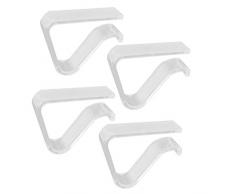 sourcing map Housse table en plastique mariage nappe nappe en tissu Clip porte Clair 4 PCS