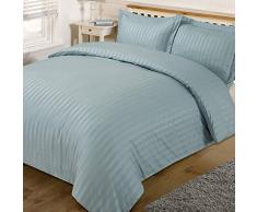 Dreamscene superbe Satin rayÃ© Parure de lit housse de couette Bleu canard, Super king size