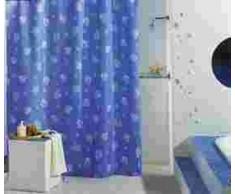 HomeBain Rideau de Douche Caraibes 180x200 cm Bleu, 100% Tissu