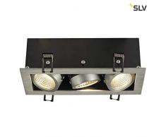 SLV spot plafond Build-in Kadux Triple 3Â W COB LED, 3000Â K, 38Â Â° avec pilote Pince Ã plumes, Aluminium brossÃ© 115726