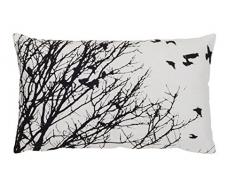 Deco 3D HPC LSHT121440 HC5 LSS Coussin Birds 1-30X50cm#, Coton, Noir et Blanc, 50 x 30 x 5 cm