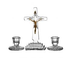 Crystelle aljulia 0531Â ARS Ensemble de Christiana, Un Croix, Deux Chandelier en Cristal au Plomb