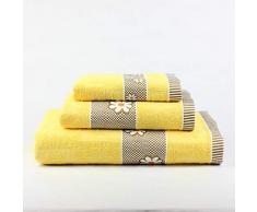Natural History Gifts Set Serviette de Bain 3Â unitÃ©s. 400Â g Jaune 30Â x 50Â cm/50Â x 100Â cm/100Â x 150Â cm