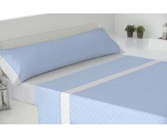 Todomueble Londres 105Â Gamanatura Parure de lit composÃ© par Drap, Drap Plat et taie doreiller, algodÃ³n-poliÃ©ster, 38Â x 28Â x 4Â cm 38x28x4 cm Bleu