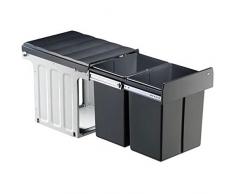 WESCO 787811-85 Double Master Poubelle de Cuisine 2x16 L Plastique Gris 9 x 12 x 16 cm