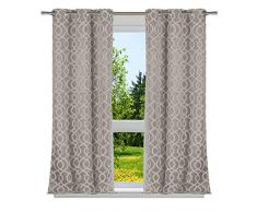 KELVIN Floral Wave Ensemble de Rideaux occultants, Amande, 37x96