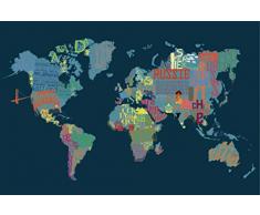 Scenolia Tableau dÃ©coratif Grand Format sur Toile Blue World 90 x 60 cm | Impression Haute qualitÃ©