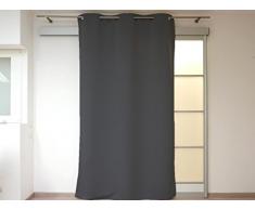 Soleil dOcre Occultant Rideau ÃÂ oeillets Anthracite Polyester Gris 140 x 240 cm