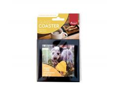 Adventa ACG02-BK - Sous-verres personnalisables (Verre, Tapis, Boissons, Photo, Cuisine, Ãquipement, Sécurité Renforcée), 1 Unité