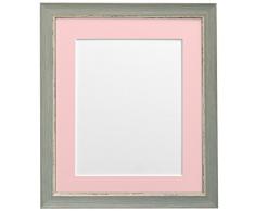 FRAMES BY POST Porte Photo Nordique 8 x 6-Pouces Vieilli avec embase Rose for 6 x 4-Pouces Bleu