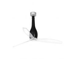 Faro Barcelona 32002 ETERFAN Ventilateur de plafond noir brillant/transparent avec moteur DC