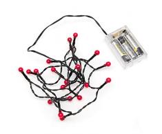 Konstsmide 1492-557 Guirlande Lumineuse avec Globes Ã LED, Plastique/,, 3 W, Rouge