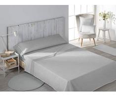 SECANETA Stilia Parure de lit 3 piÃ¨ces avec Drap-Housse, Drap Plat et taie doreiller Gris 150 x 190/200 cm