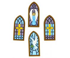 Robe It Up Bouton en Verre teintÃ©, en Plastique, Multicolore, 35Â x 16Â mm, Lot de 4