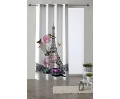 Martina Home Glamour Rideau avec Oeillets, Tissu, Gris, 140Â x 280Â cm