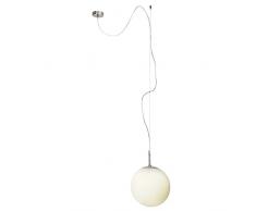 Brilliant Sun Lampe suspension Ã 1Â ampoule, 1Â x E27Â max. 60Â W, verre/mÃ©tal, blanc, 30Â x 30Â x 228Â cm, 93515/05