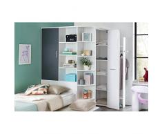 INSIDE Armoire dressing dangle VOLVERINE blanc/anthracite