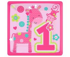 Amscan International Lot de 18 cm-Un Wild Girl Assiettes carrées en Papier