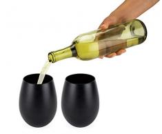 True 7179Â Pierreâ¯: Verre de vin en noir mat (lot de 2), Multicolore