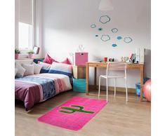 HOK- Tapis Ultra Doux Cactus Rose - Polyester - 70 X 95 cm - Tapis Chambre Enfant - Made in Europe