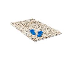 Relaxdays Tapis de bain POPPY antidÃ©rapant salle de bain super moelleux fait main 70 x 120 cm, crÃ¨me