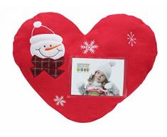 Deknudt Frames S67HC4 Cadre Coussin de Noël, en Forme de Coeur(Photo 8,5x11,5) -(37x34cm), Toile, Rouge, 0x0