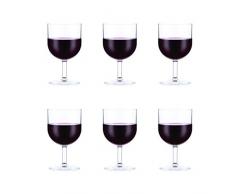 Bodum 11925-10SA OKTETT 6 Verres à vin rouge en plastique durable, 0.25 liters
