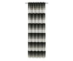 HomeMaison Voilage Rayé à Pattes Cachées, Polyester, Anthracite, 245x135 cm