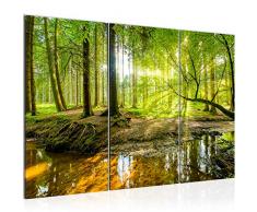 Tableau decoration murale Paysage de la forêt 120 x 80 cm - XXL Impression sur Toile Salon Appartment 3 Parties - prêt à accrocher - 611731a
