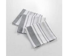 douceur dinterieur SANTORIN Serviettes DE Table, Gris/Blanc, 40 x 40 CM