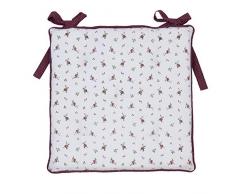Clayre & Eef RPL29 Coussin de Chaise avec Mousse Motif Roses 100% Coton 40 x 40 cm