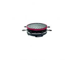 Brandt RAC800MG2 - Appareil à Raclette 8 Personnes - Gril en Fonte dAluminium Anti-Adhésif - Ãléments Amovibles et Compatibles au Lave-Vaisselle - 900W - Noir et Rouge