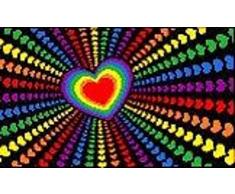 Shatchi LGBT Drapeau de mariage en polyester Motif fiertÃ© arc-en-ciel Gay Lesbienne 1,5 x 91 cm