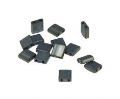 Rayher 14738566 Perle Miyuki de table Metal Glace 5 mm x 1 9 double trou de Diamètre 0 8 mm Boîte 6 G Couleur Bleu et Gris