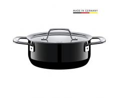 Silit Zeno Black Faitout 20 cm avec Couvercle en métal 2,4 l et céramique Fonctionnelle Silargan Noir
