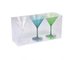 Viphome 6VAI812F 3 Verres à Cocktail Acrylique Hauteur 16cm, Plastique, Assortis