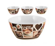 Home Bol pour cÃ©rÃ©ales, dÃ©cor Caffee, 450Â ML, Porcelaine, Multicolore/Multicolore, 14Â x 15Â x 15Â cm