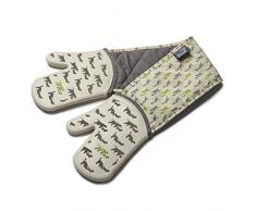 Zeal Paire de Gants de Cuisine en Silicone très résistants, Coton, Cream/Dog, 26 x 19 x 26 cm