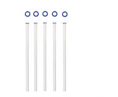 KOCH Paille en verre, droite, bleu, Lot de 5